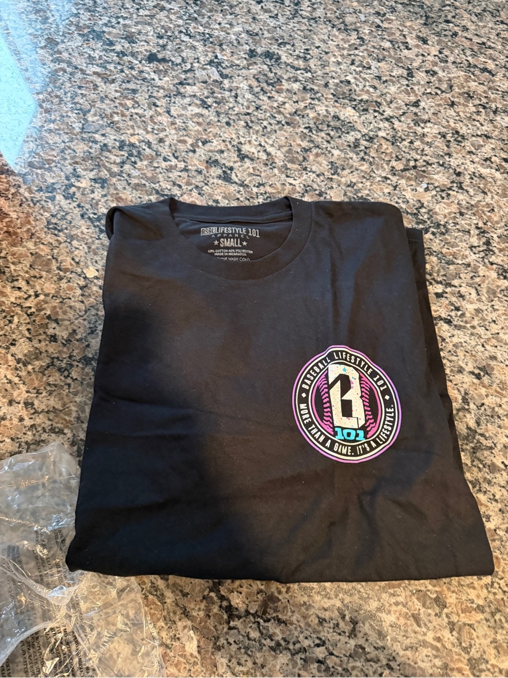 Baseball Lifestyle 101 Black Graphic Tee - Small